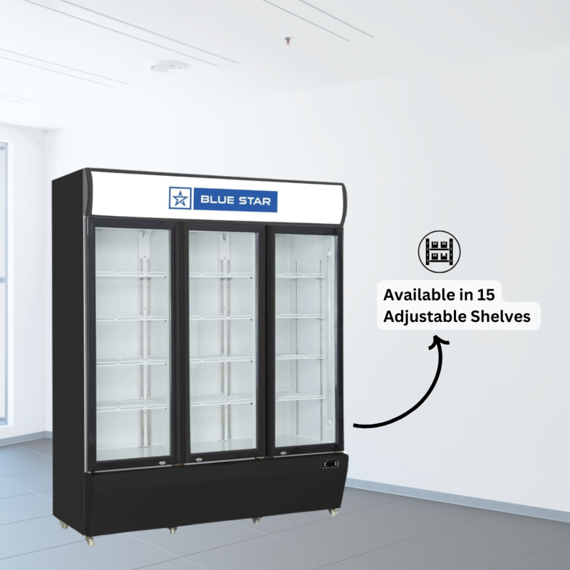 Blue Star Visi Cooler-VC1200CD-BLACK with Uniform Cooling