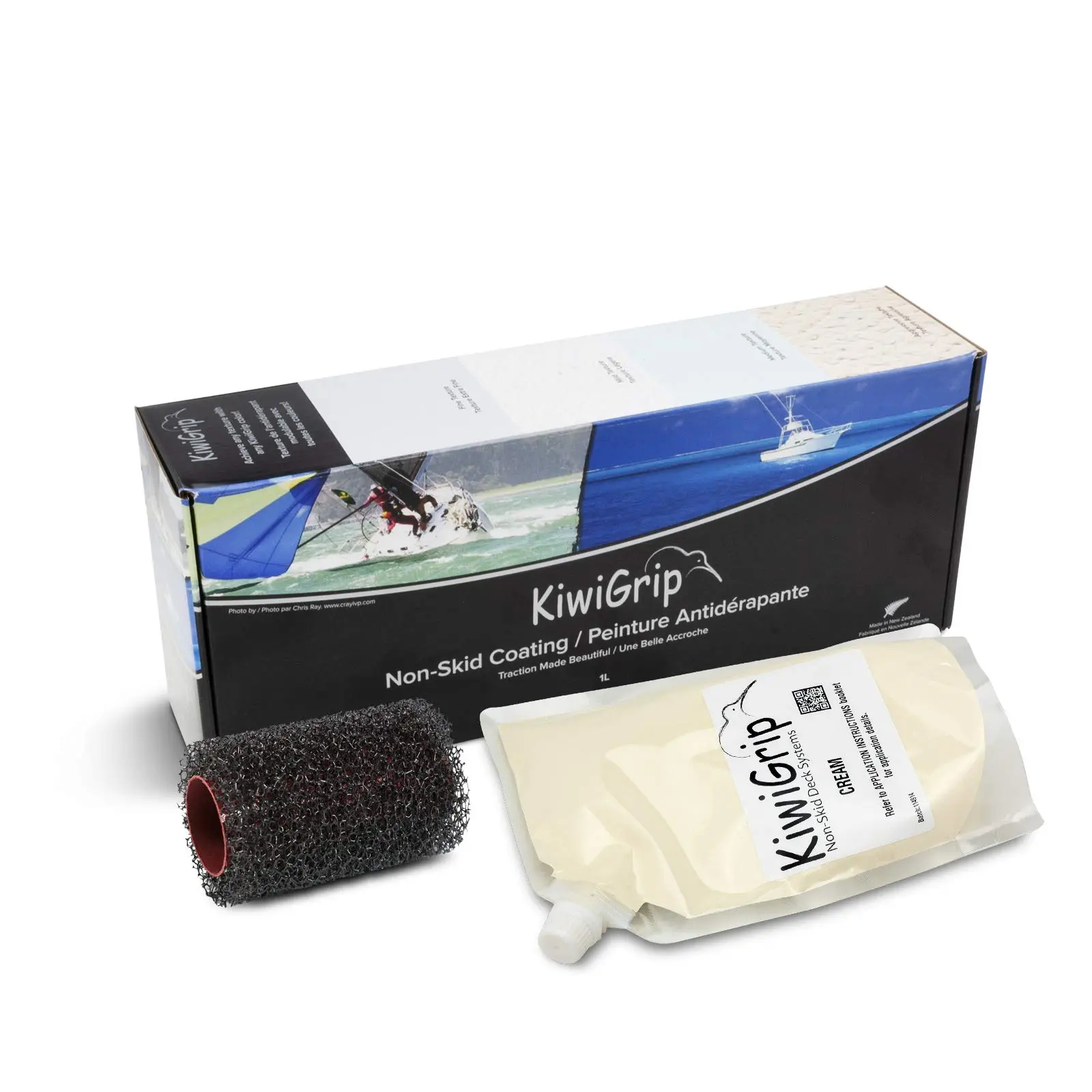 KiwiGrip KG-1CP-R Non-skid coating, 1 Liter Pouch, Cream