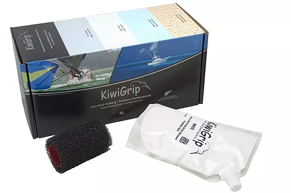 KiwiGrip 4L Non-Skid Coating White with 4-inch Roller