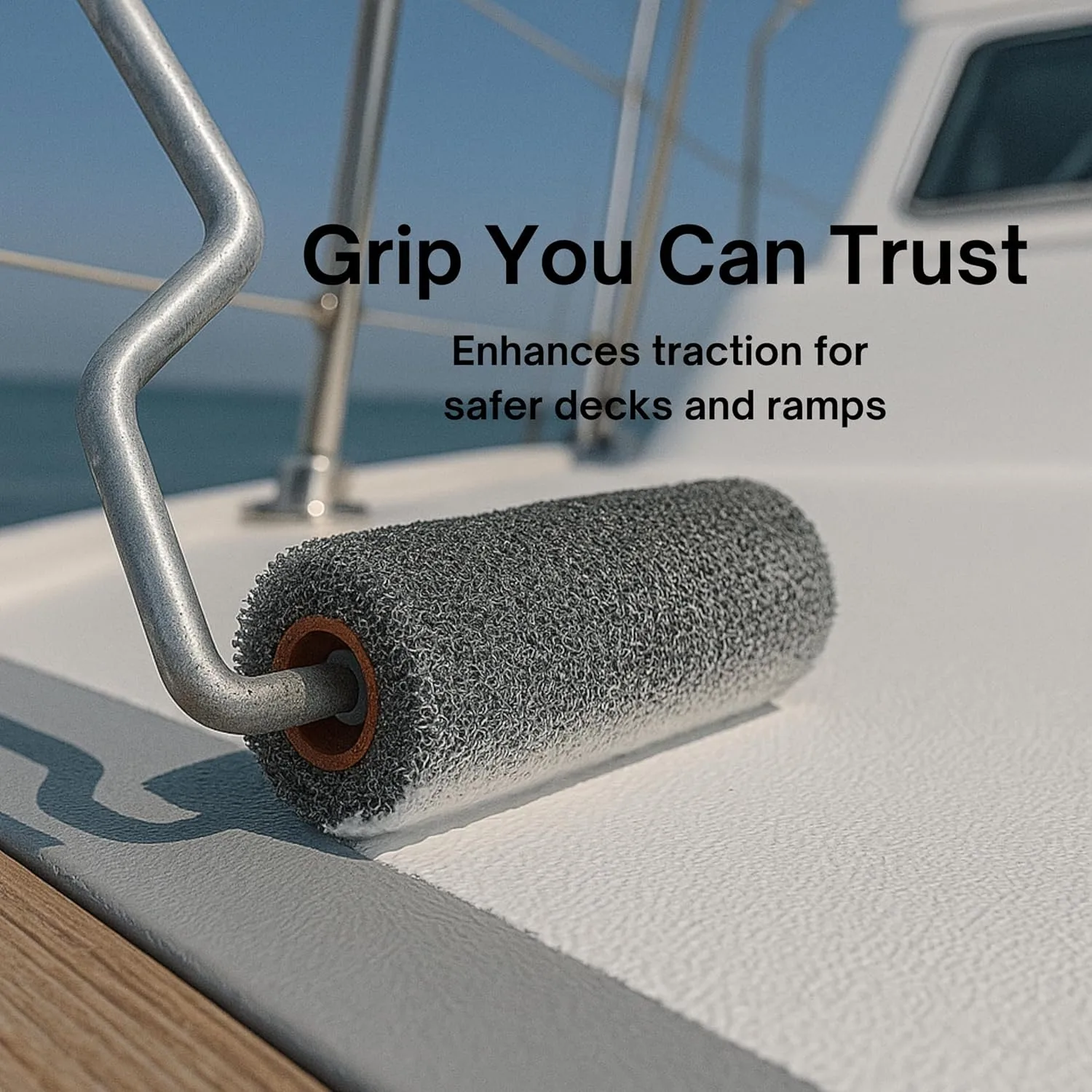 KiwiGrip 9-inch Non-Skid Roller for Boats & Decks - Rubber, Red