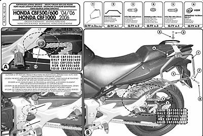 KAPPA HONDA PANNIER BRACKET KL174 - CBF 500 / 600 S / 600 N / 1000 / ABS (04-12) KAPPA HONDA PANNIER BRACKET KL174 - CBF 500 / 600 S / 600 N / 1000 / ABS (04-12)