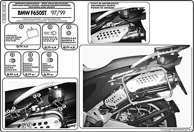 KAPPA BMW PANNIER BRACKET KL185 - F650ST (97-99)