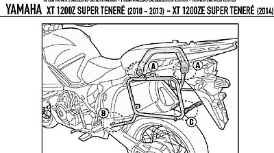 KAPPA YAMAHA PANNIER BRACKET  KL2119 - XT 1200 Z SUPER TÉNÉRÉ (10-20)