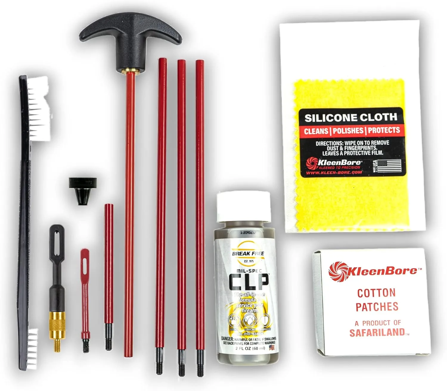 KleenBore SAF-T-CLAD Firearms Cleaning Kits & Rods