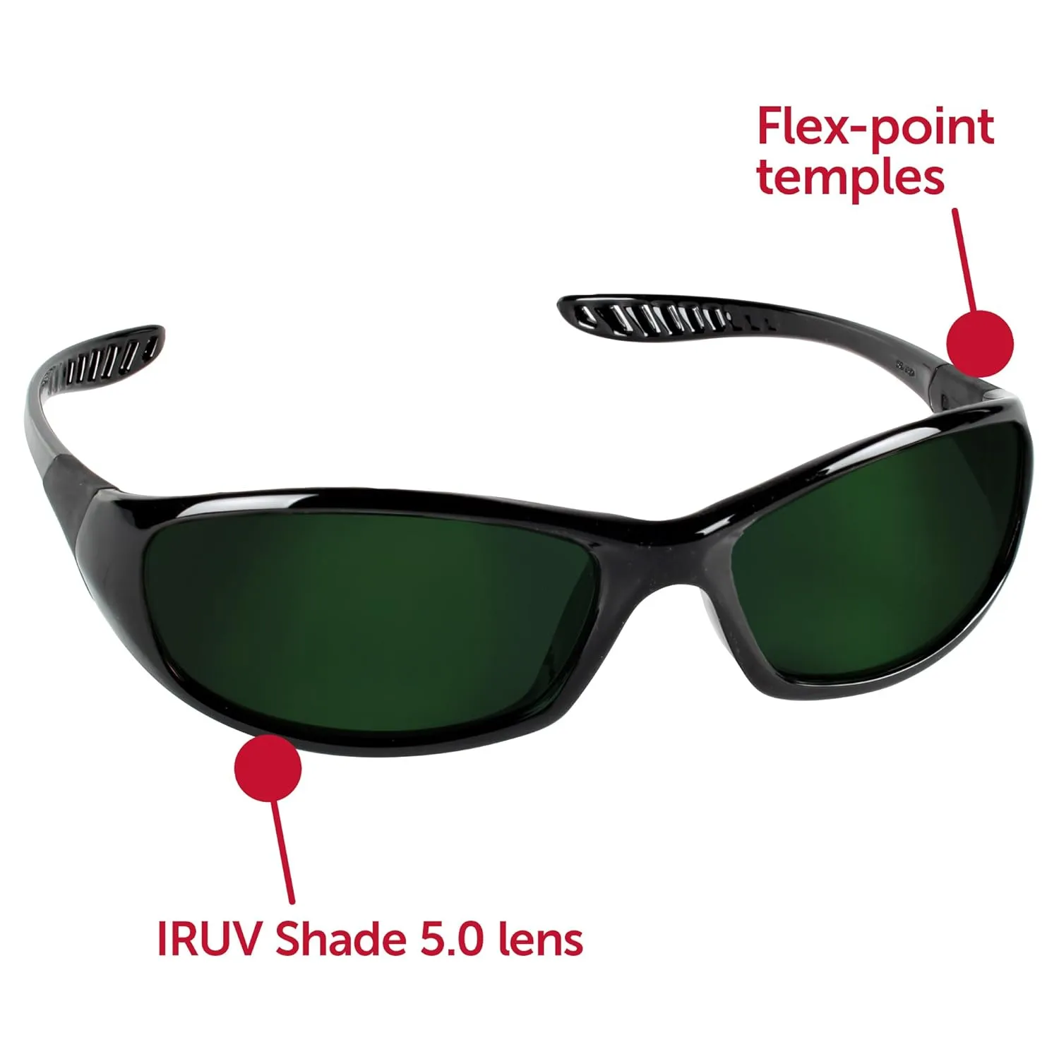 KleenGuard Hellraiser Safety Glasses, IRUV Shade 5.0 Lens, Black Frame (20545)
