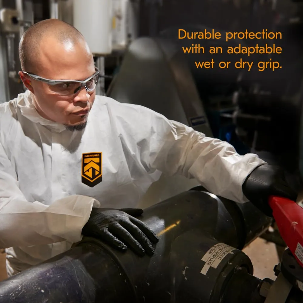 G10 Kraken Grip Nitrile Gloves, Powder-Free, Medium, 6 mil Thick, 9.5" Long, Black, 100/Box, 10 Boxes/Carton