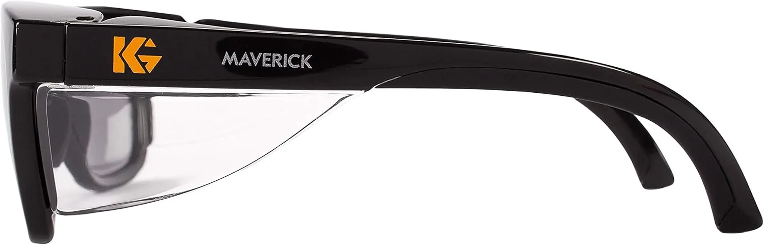 KleenGuard™ V30 Maverick Eye Protection (49311), with KleenVision™ Anti-Fog Coating, Smoke Lenses, Black Frame (Qty 1) 49311