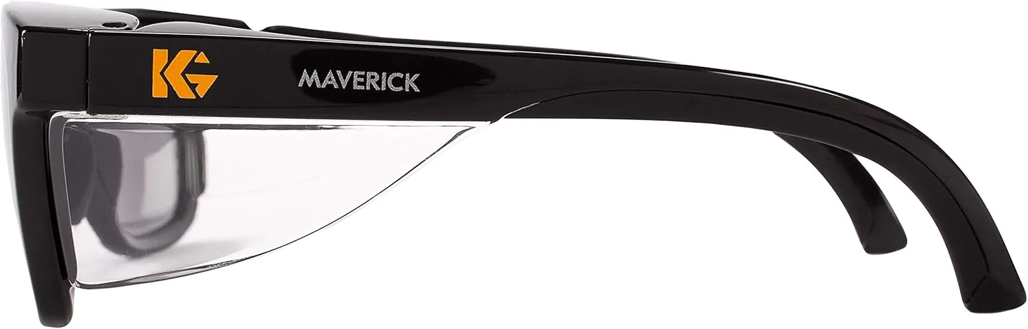KleenGuard™ V30 Maverick Eye Protection (49311), with KleenVision™ Anti-Fog Coating, Smoke Lenses, Black Frame (Qty 1) 49311