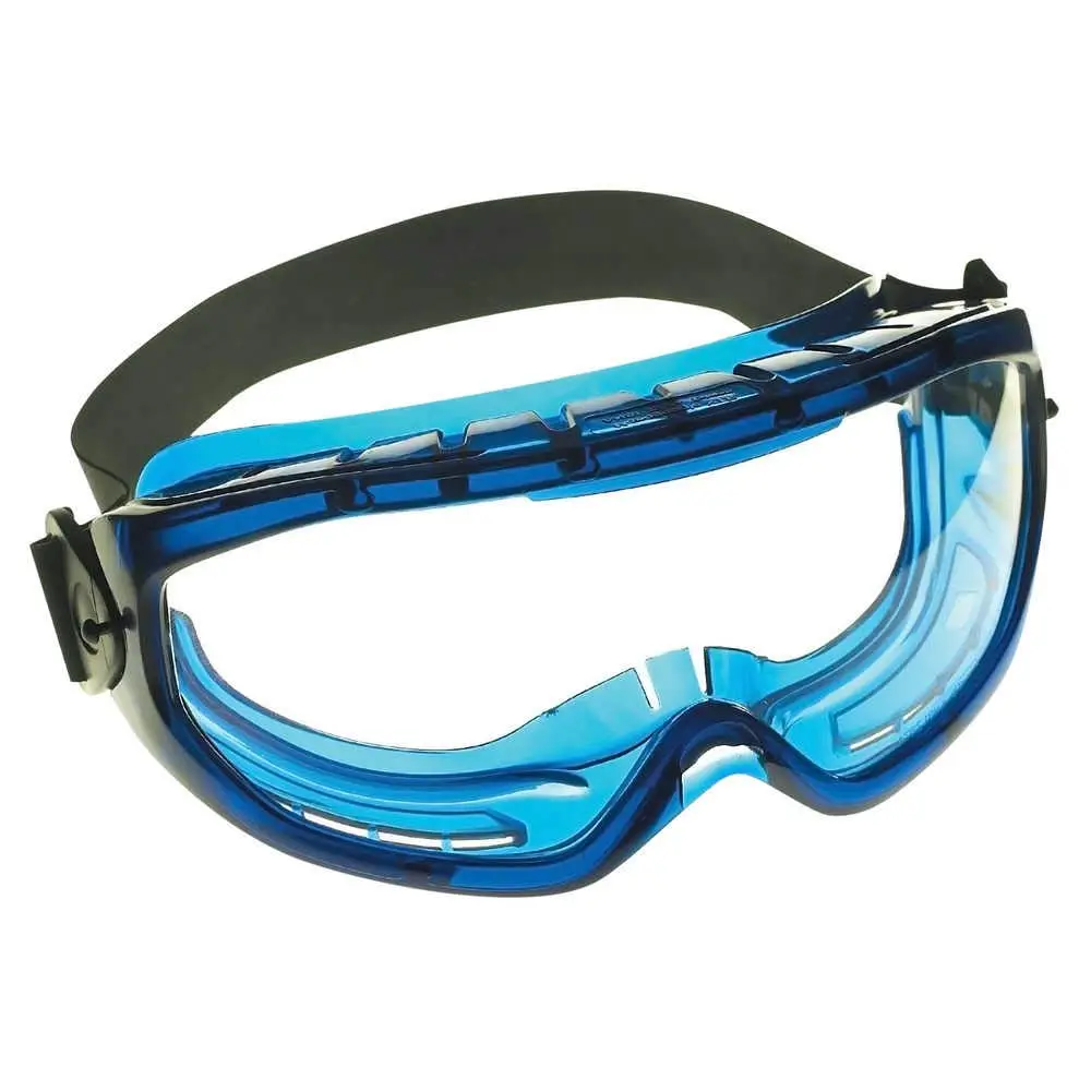 KleenGuard V80 Monogoggle XTR OTG Goggle Protection (18624), Over Glasses, Anti-Fog, Clear Lens, Blue Frame, 6 Pairs / Case