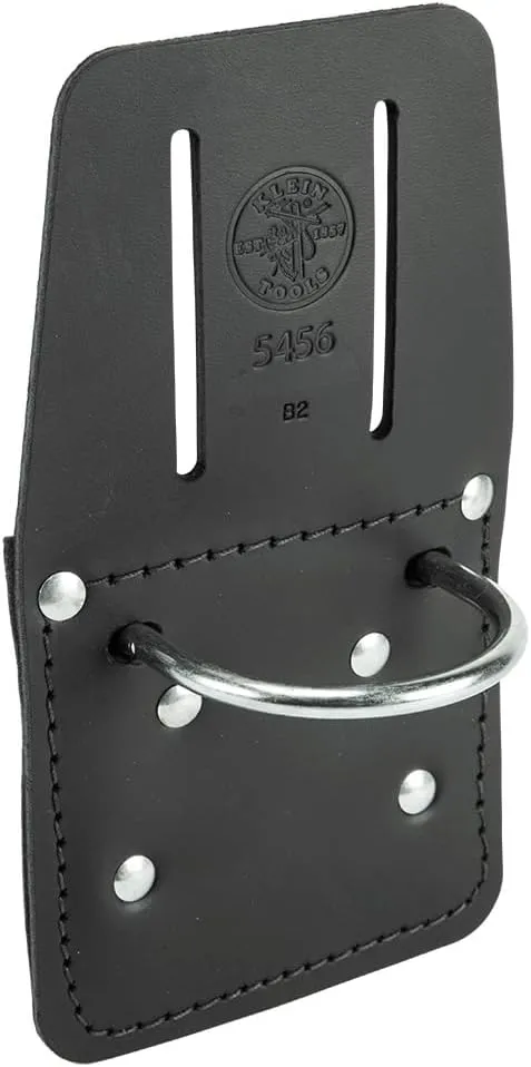 Klein Tools 5456 Leather Hammer Holder with Slotted Connection and Metal Ring Black Pack of 1