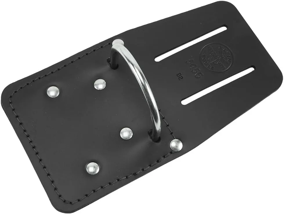 Klein Tools 5456 Leather Hammer Holder with Slotted Connection and Metal Ring Black Pack of 1