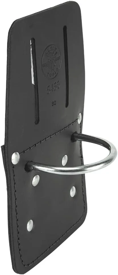 Klein Tools 5456 Leather Hammer Holder with Slotted Connection and Metal Ring Black Pack of 1