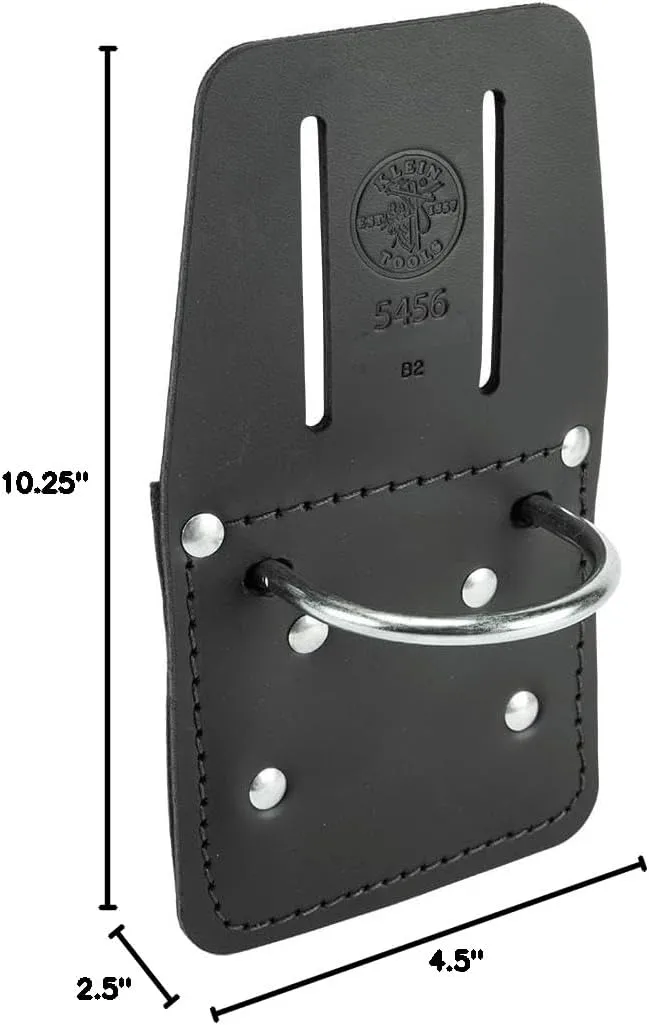 Klein Tools 5456 Leather Hammer Holder with Slotted Connection and Metal Ring Black Pack of 1