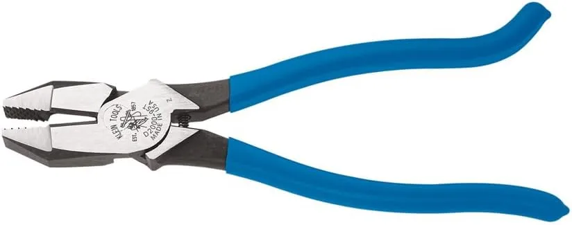 Klein Tools D2000-9ST Pliers, Made in USA, Side Cutters are Heavy-Duty 9-Inch Ironworker Pliers for Rebar, ACSR, Screws
