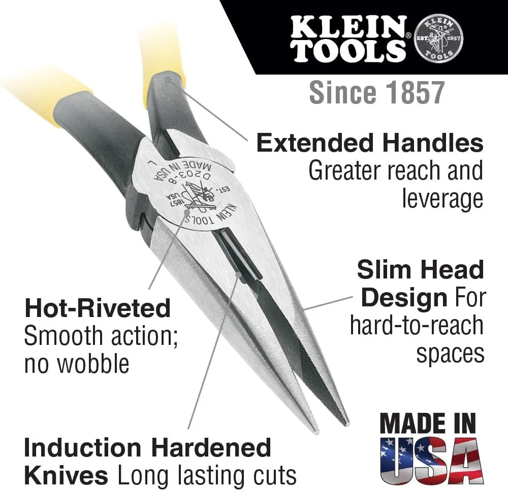 KLEIN TOOLS Long-Nose Side-Cutting Pliers