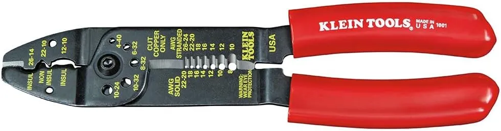 Klein Tools 1001 Multi Tool, Made in USA, Wire Stripper / Wire Cutter / Crimper for 8-22 AWG