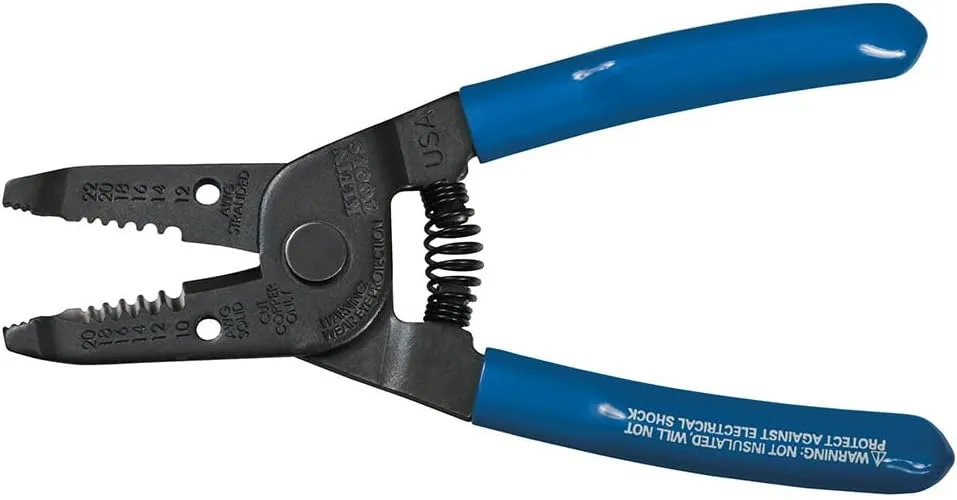 Klein Tools 1011 Multi-Purpose Wire Stripper and Cutter, Made in USA, 10-20 AWG Solid and 12-22 AWG Stranded Wire