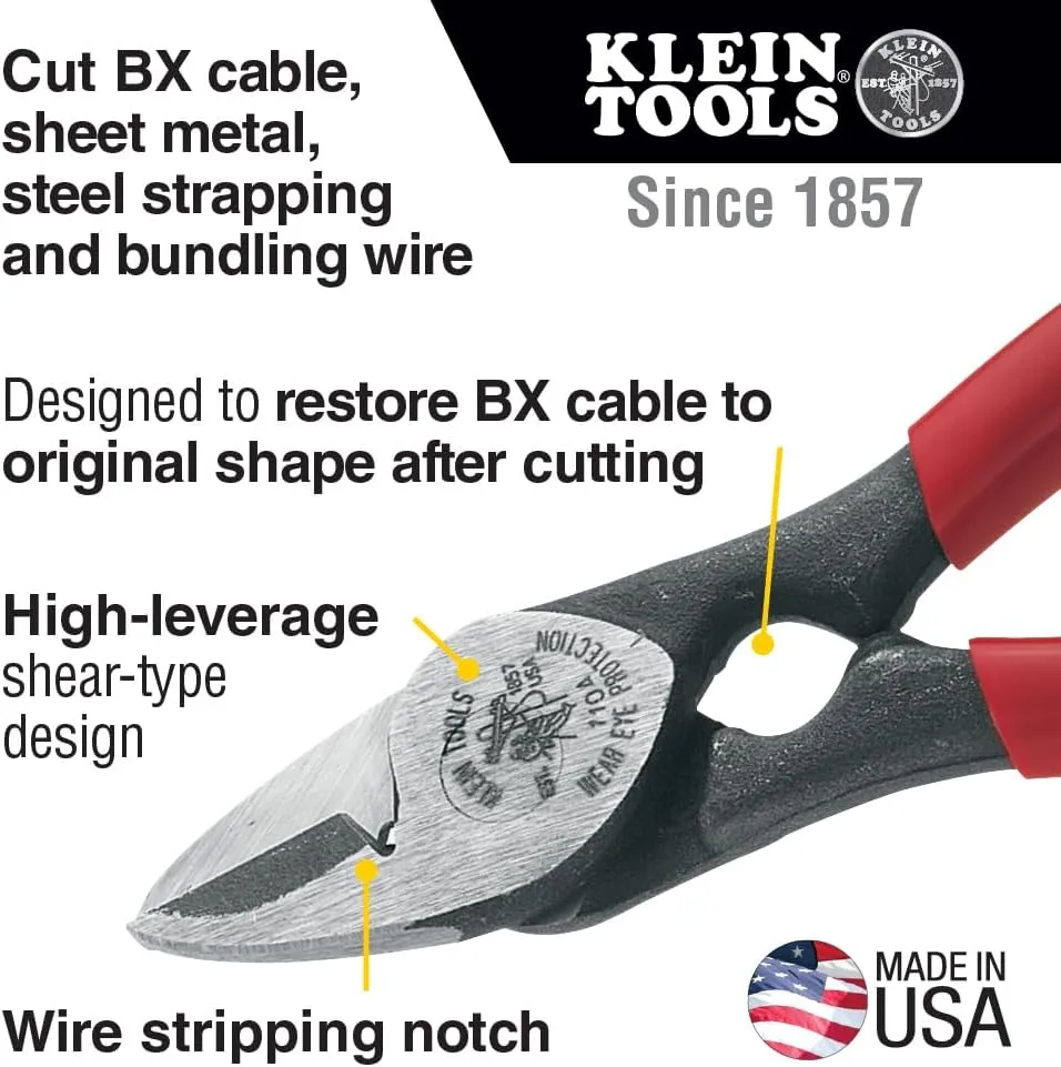 Klein Tools 1104 BX Cable Cutter & All-Purpose Shears, Made in USA