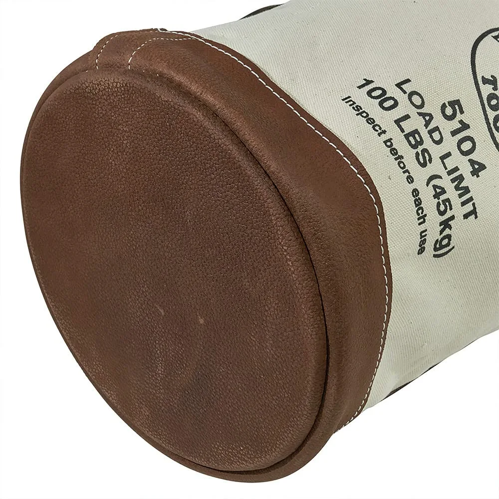Klein Tools, 5104, 12" Bucket, Leather-Bottom, Natural Canvas