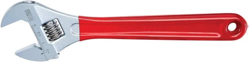 Klein Tools D507-12 Adjustable Drive Wrench, Forged with Extra Capacity Jaw and High Polish Chrome Finish