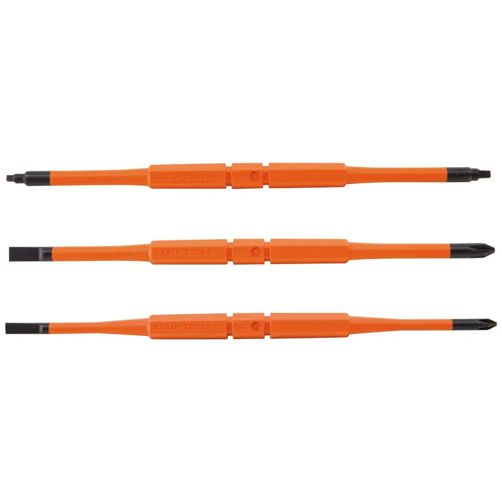 Klein Tools 13157 Insulated Screwdriver Blades, Interchangeable Single-End Replacement Blades, 3-Pack