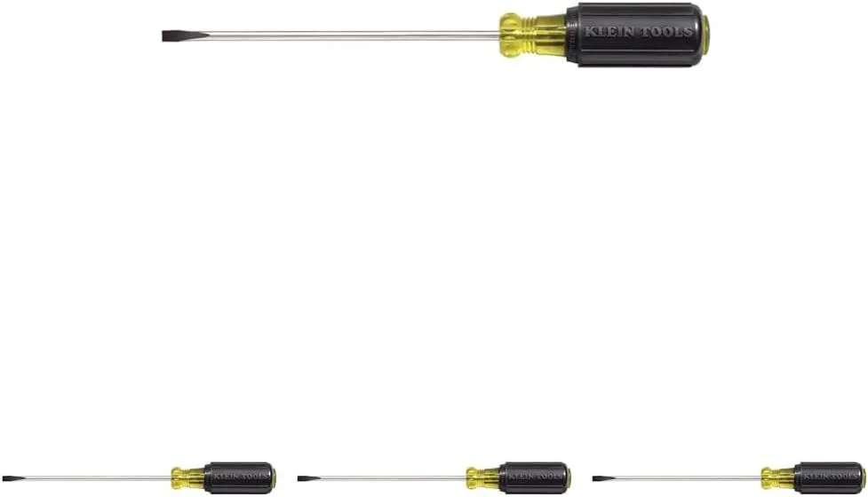 Klein Tools 601-6 3/16-Inch Cabinet Tip Screwdriver, 6-Inch (Pack of 4)