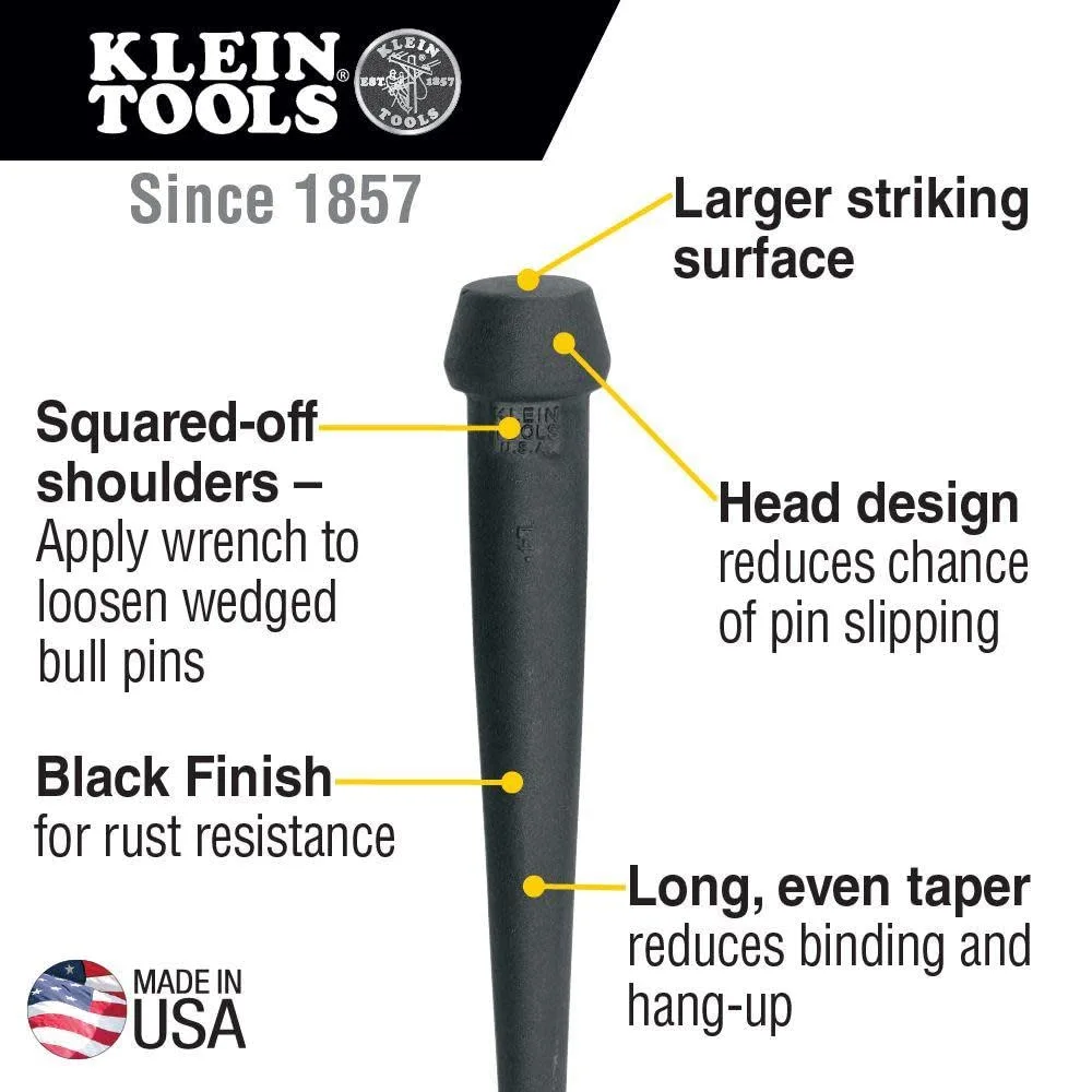 Klein Tools Broad-Head Bull Pin 1-1/4-Inch & 5459T Spud Wrench Holder Tunnel Connection Hardware Pin + Connection Klein Tools