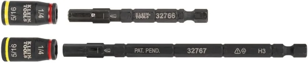 Klein Tools 32768 Impact Driver Set, 3-in-1 SAE Impact Socket and Bit Holder