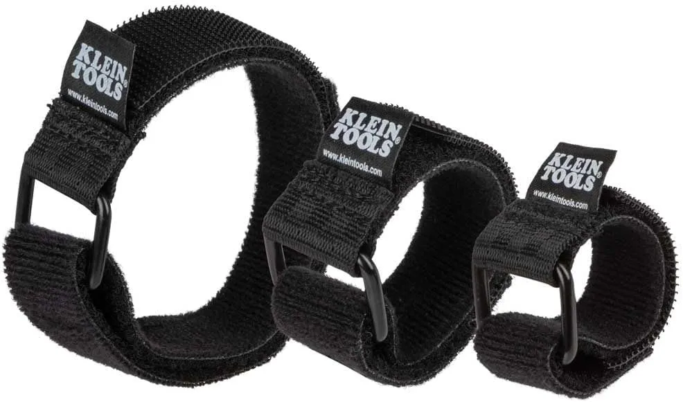 Klein Tools 450-600 Cable Organizer, Hook and Loop Cinch Strap Ties, Includes (2) 6-Inch, (2) 8-Inch, (2) 14-Inch Straps