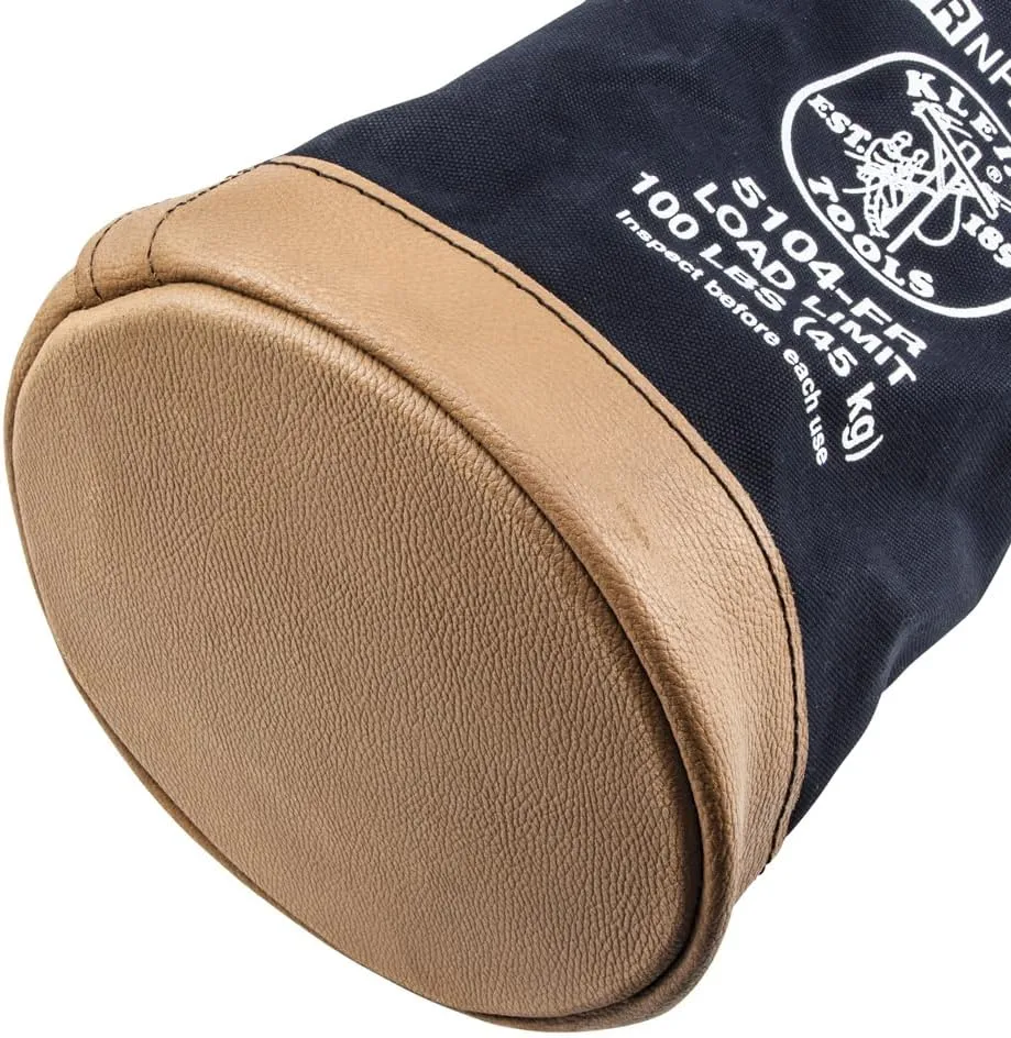 Klein Tools 5104FR Canvas Bucket, Flame-Resistant Tool Bucket Made of No. 4 Canvas, with Double-Reinforced Bottom
