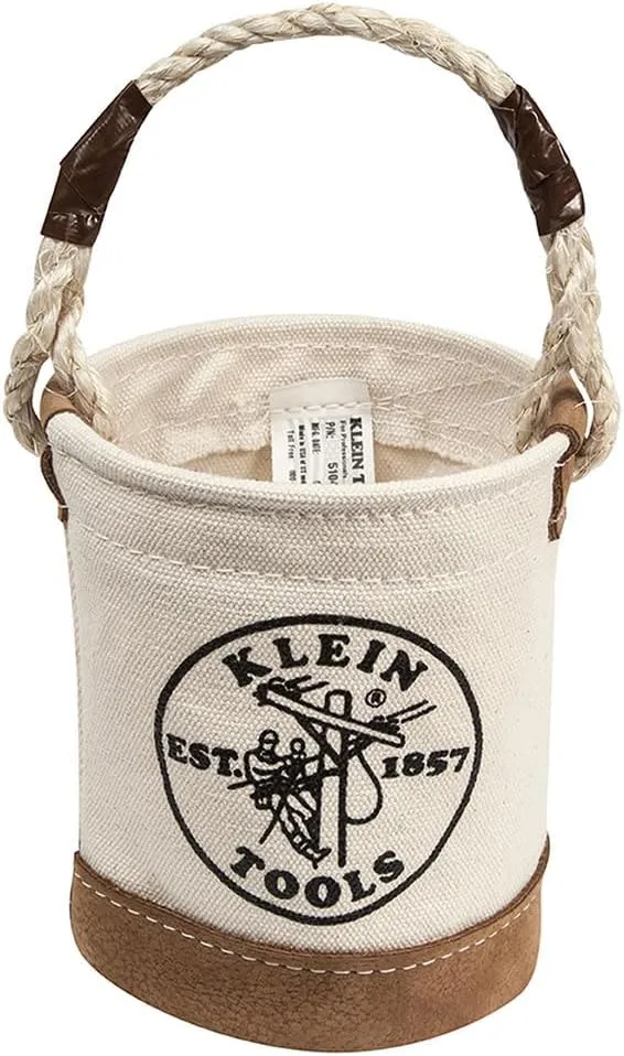 Klein Tools 5104MINI Mini Tool Bucket, All-Purpose Tool Bucket with Leather-Bottom