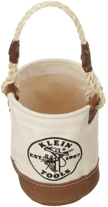 Klein Tools 5104MINI Mini Tool Bucket, All-Purpose Tool Bucket with Leather-Bottom