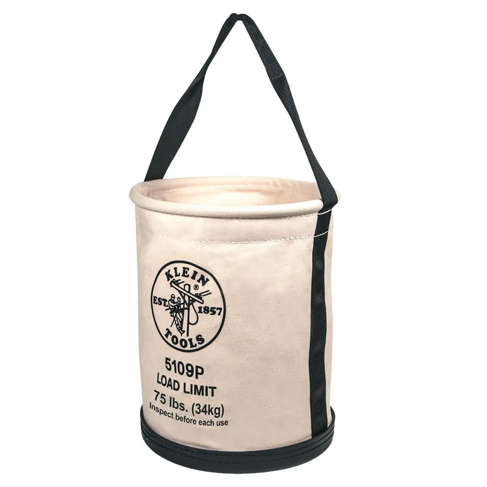 Klein Tools Canvas Straight-Wall Tool Bucket 75-Pound Load Rated