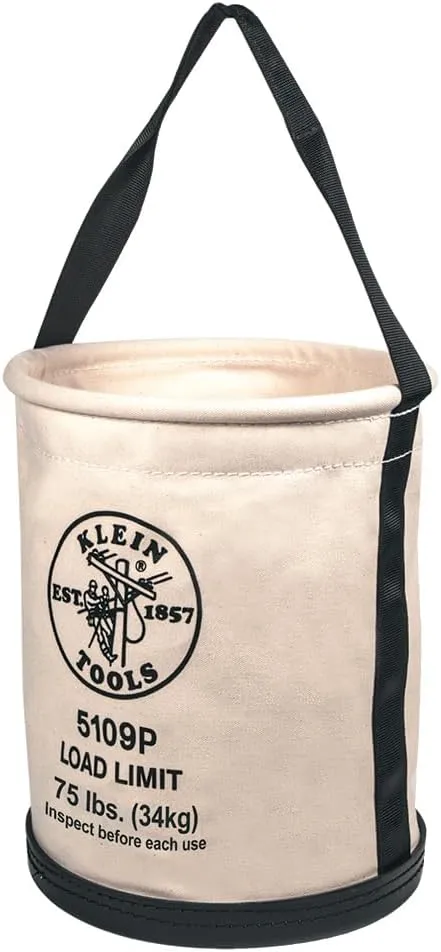 Klein Tools Canvas Straight-Wall Tool Bucket 75-Pound Load Rated