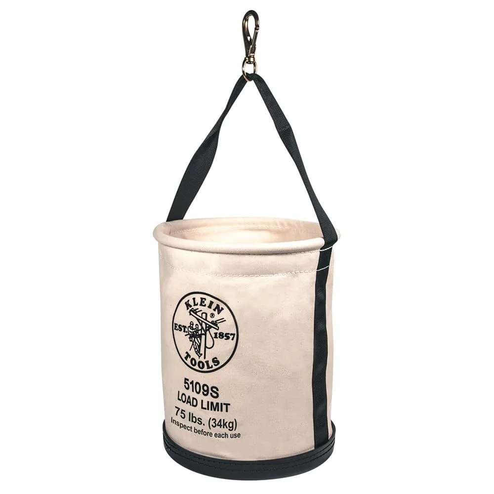 Klein Tools Canvas Straight-Wall Tool Bucket 75-Pound Load Rated