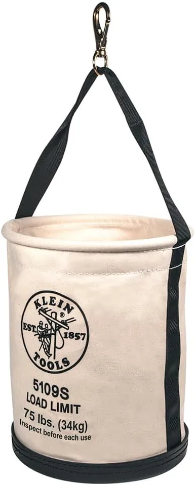 Klein Tools Canvas Straight-Wall Tool Bucket 75-Pound Load Rated