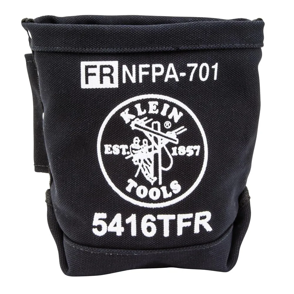 Klein Tools 5416TFR Tool Bag, Flame Resistant Canvas Bag for Bolt Storage with Double Reinforced Bottom and Tunnel Connect