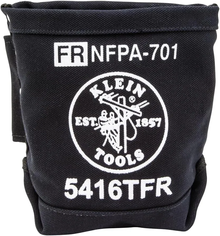 Klein Tools 5416TFR Tool Bag, Flame Resistant Canvas Bag for Bolt Storage with Double Reinforced Bottom and Tunnel Connect