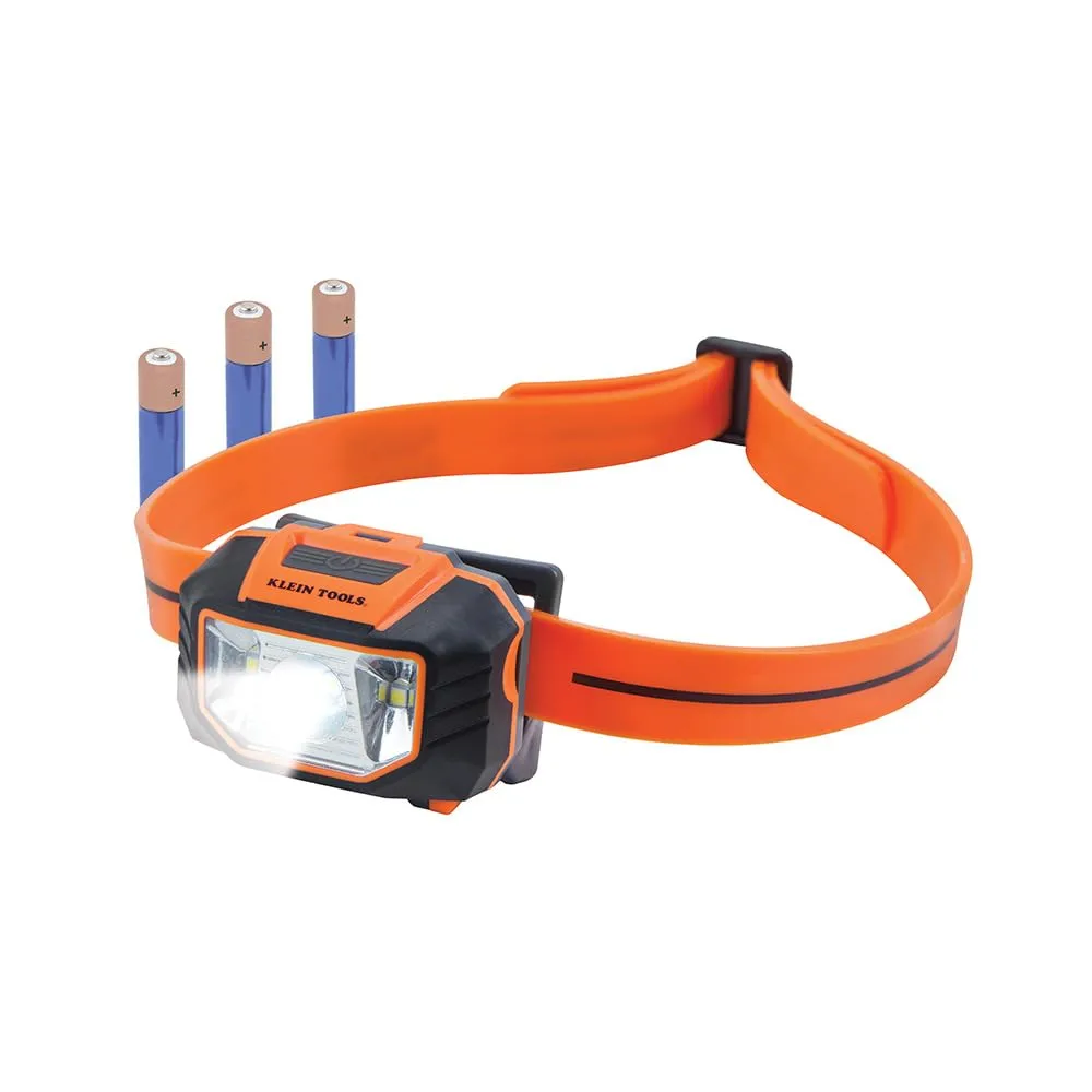 Klein Tools 56220 LED Light, Hard Hat Headlamp, Flood and Spot Light Tilts 45 Degrees, Anti-Slip Strap