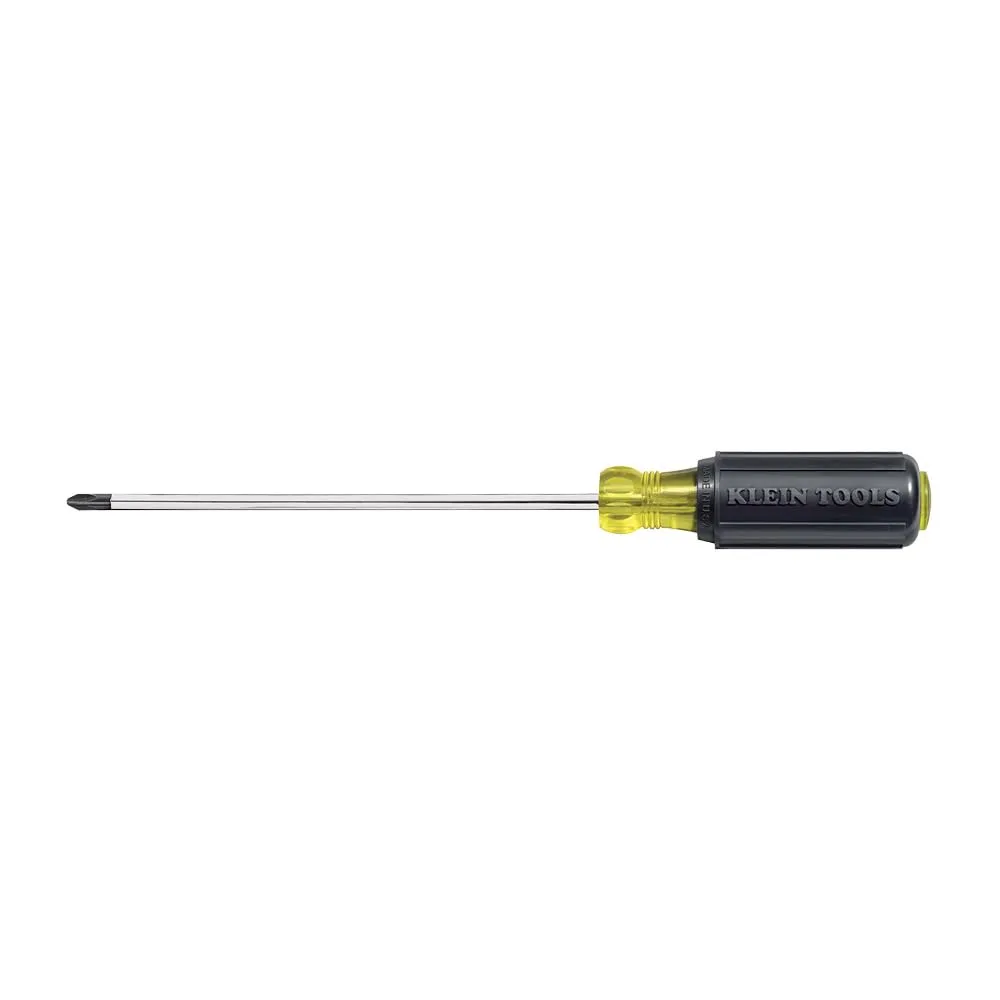 #3 Phillips Screwdriver with 6-Inch Round Shank and Cushion Grip Handle Klein Tools 603-6, Black/Yellow, Small