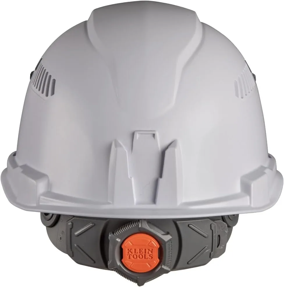 Klein Tools 60105 Hard Hat, Vented Cap Style, Padded Self-Wicking Odor-Resistant Sweatband, White