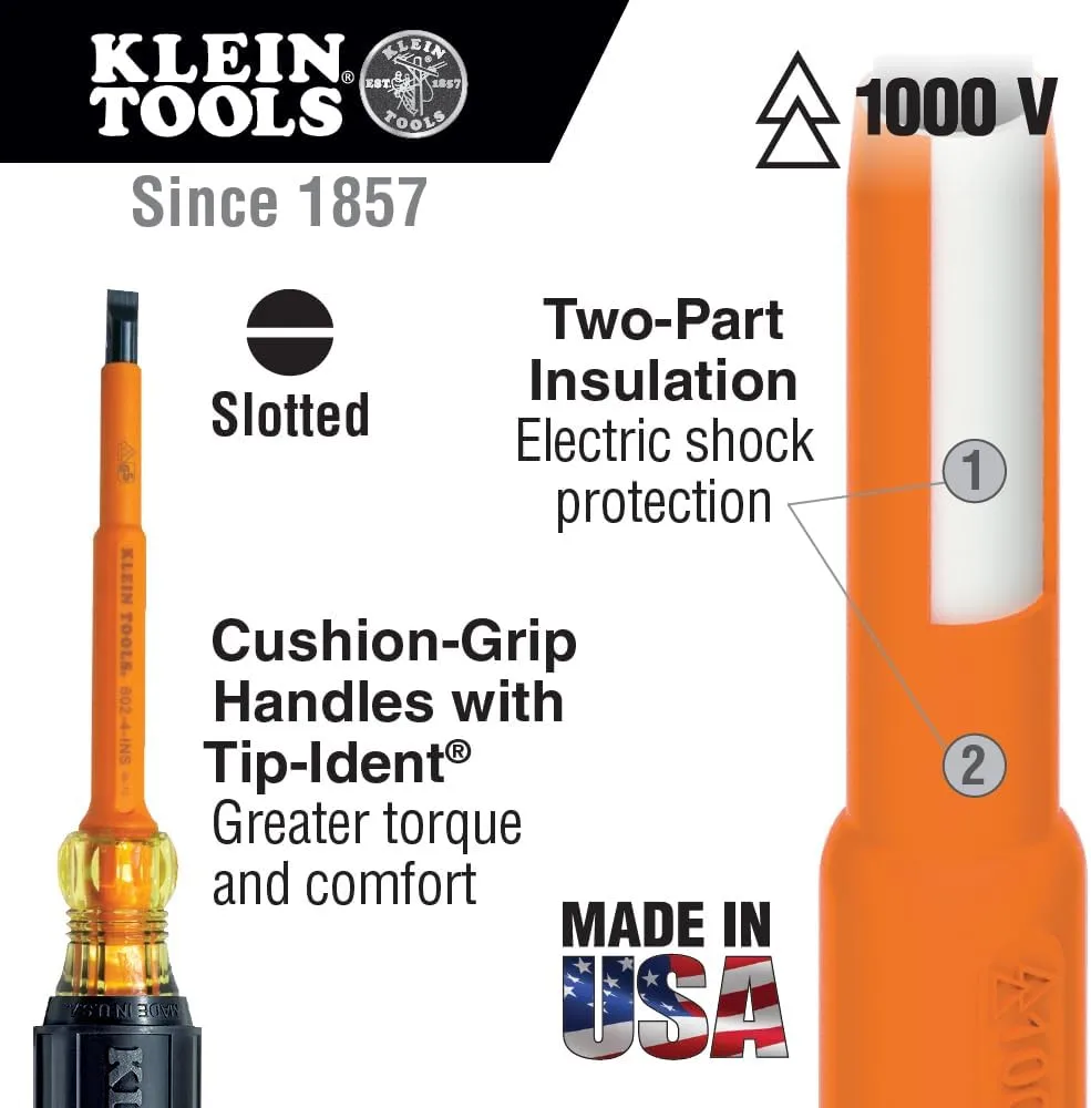 Klein Tools Insulated 4-Inch Shank Screwdrivers