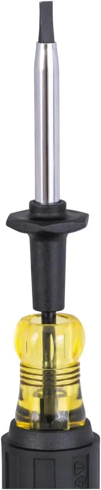 Klein Tools 6024K Slotted Screw-Holding Screwdriver, 1/4-Inch Split-Blade Flat Head Driver, Positive Gripping Action