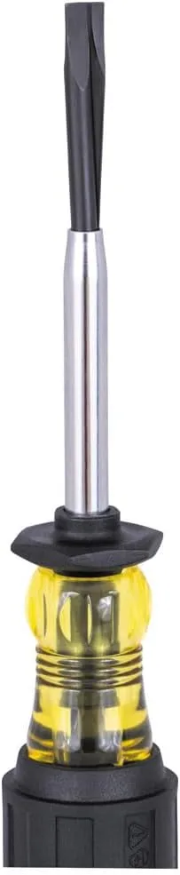 Klein Tools 6024K Slotted Screw-Holding Screwdriver, 1/4-Inch Split-Blade Flat Head Driver, Positive Gripping Action