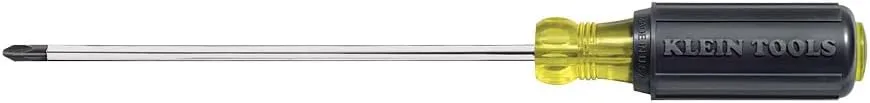 #3 Phillips Screwdriver with 6-Inch Round Shank and Cushion Grip Handle Klein Tools 603-6, Black/Yellow, Small