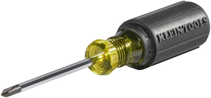 Klein Tools 603-3 #1 Phillips Head Screwdriver, Made in USA, 3-Inch Round Shank and Cushion Grip Handle