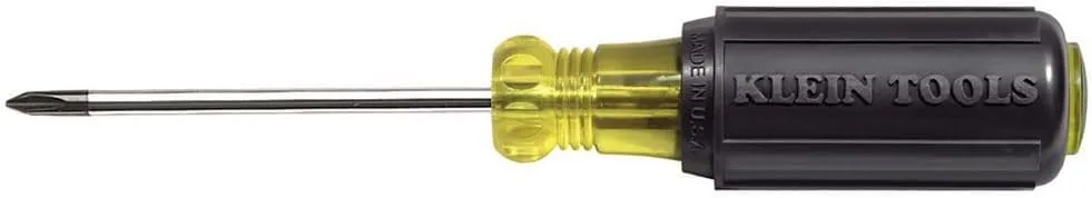 Klein Tools 603-3 #1 Phillips Head Screwdriver, Made in USA, 3-Inch Round Shank and Cushion Grip Handle