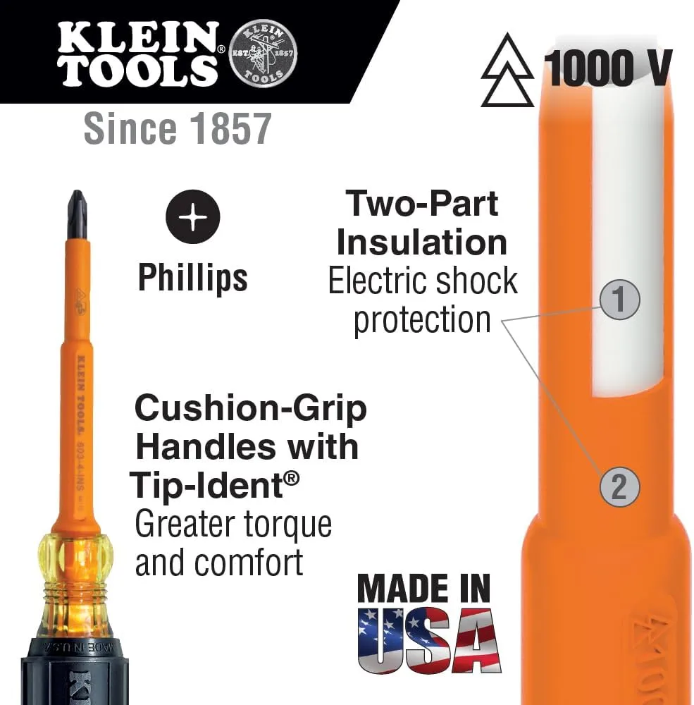 Klein Tools Insulated 4-Inch Shank Screwdrivers