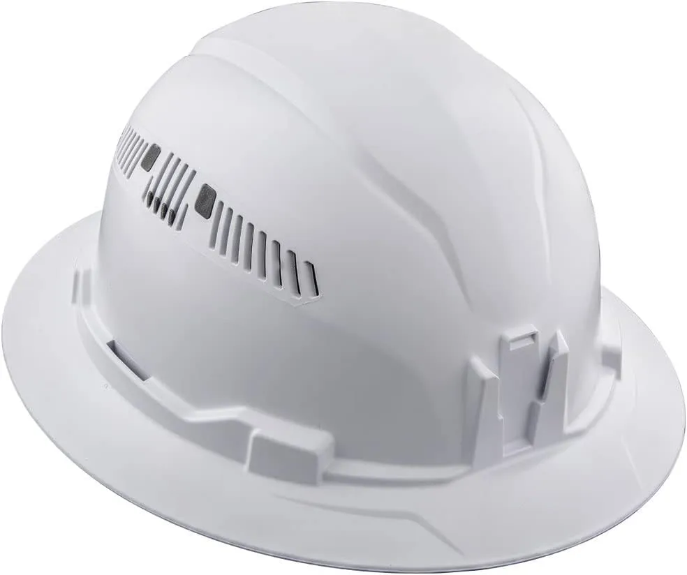 Klein Tools 60401 Hard Hat, Vented, Full Brim Style, Padded, White