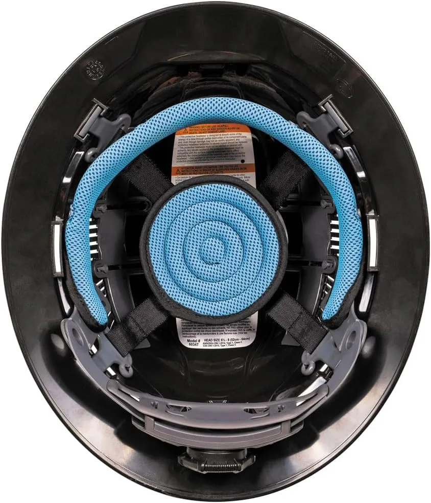 Klein Tools 60626 Hard Hat, Vented Full Brim Premium KARBN Design, Type 1 Class C Hard Hat, 4-Point Ratchet Suspension